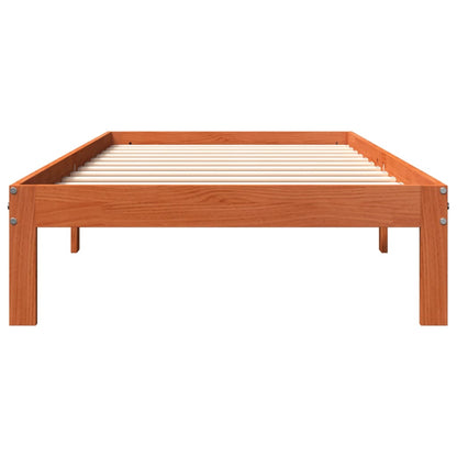 Cadre de lit sans matelas cire marron 90x200 cm bois pin massif