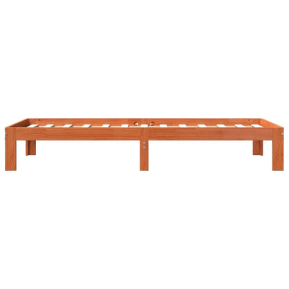 Cadre de lit sans matelas cire marron 100x200cm bois pin massif