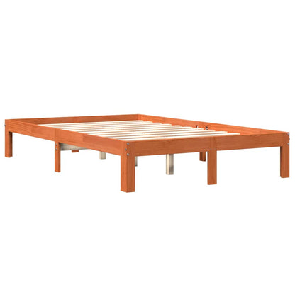 Cadre de lit sans matelas cire marron 120x200cm bois pin massif