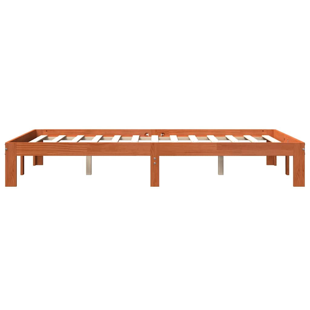 Cadre de lit sans matelas cire marron 120x200cm bois pin massif