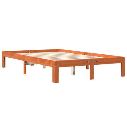 Cadre de lit sans matelas cire marron 120x200cm bois pin massif