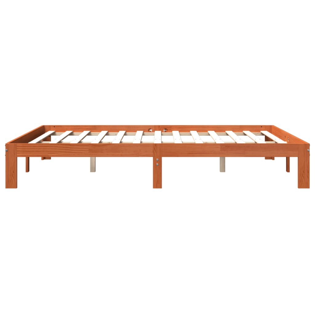 Cadre de lit sans matelas cire marron 180x200cm bois pin massif