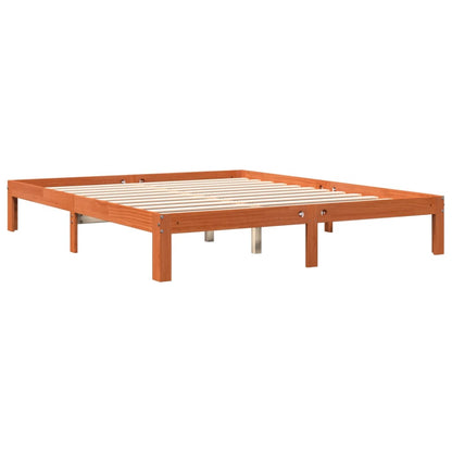 Cadre de lit sans matelas cire marron 180x200cm bois pin massif