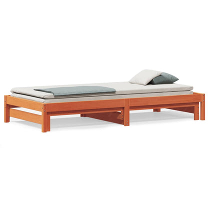 Lit de jour et lit gigogne sans matelas cire marron 90x200 cm