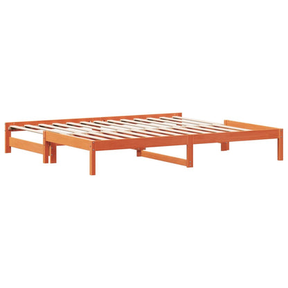 Lit de jour et lit gigogne sans matelas cire marron 90x200 cm