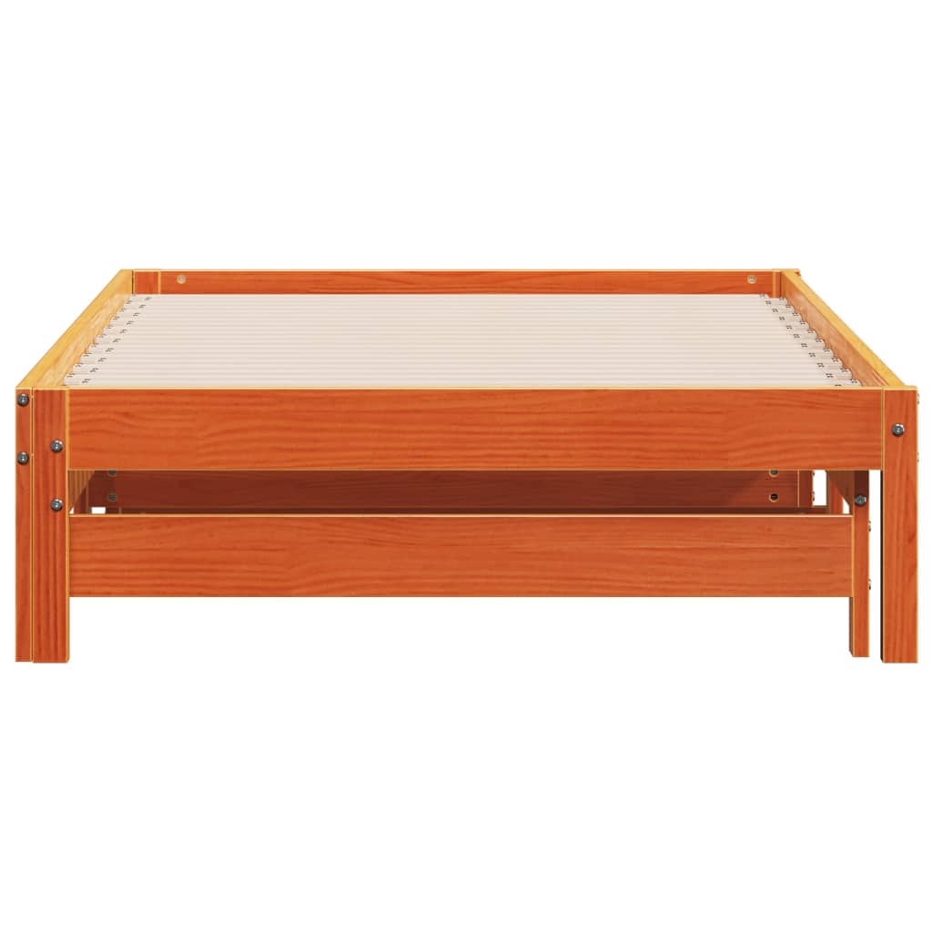 Lit de jour et lit gigogne sans matelas cire marron 90x200 cm