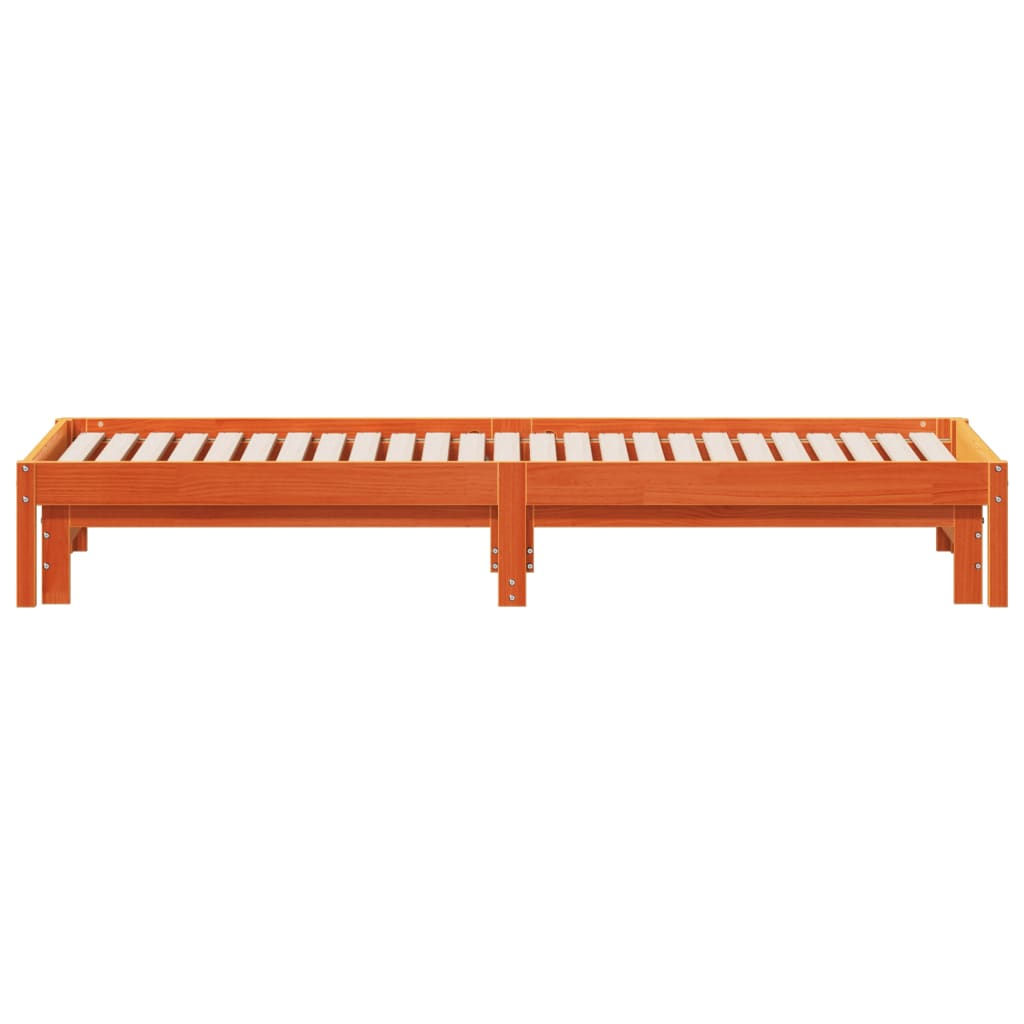 Lit de jour et lit gigogne sans matelas cire marron 90x200 cm