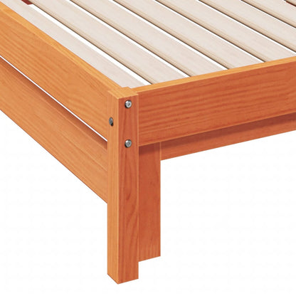 Lit de jour et lit gigogne sans matelas cire marron 90x190 cm