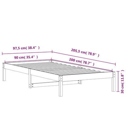 Lit de jour sans matelas cire marron 90x200 cm bois pin massif