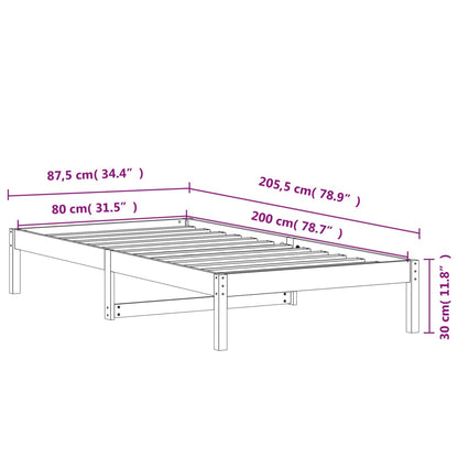 Lit de jour sans matelas cire marron 80x200 cm bois pin massif