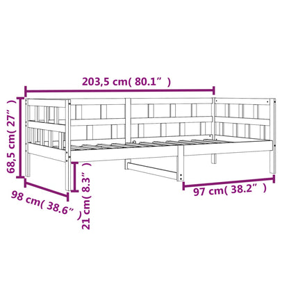 Lit de jour sans matelas cire marron 90x200 cm bois pin massif