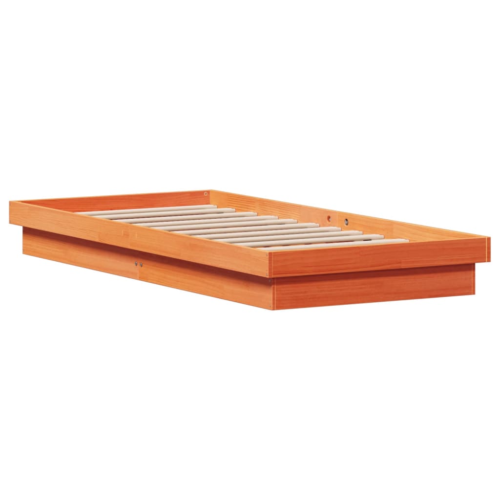 Cadre de lit à LED sans matelas 90x200 cm bois massif