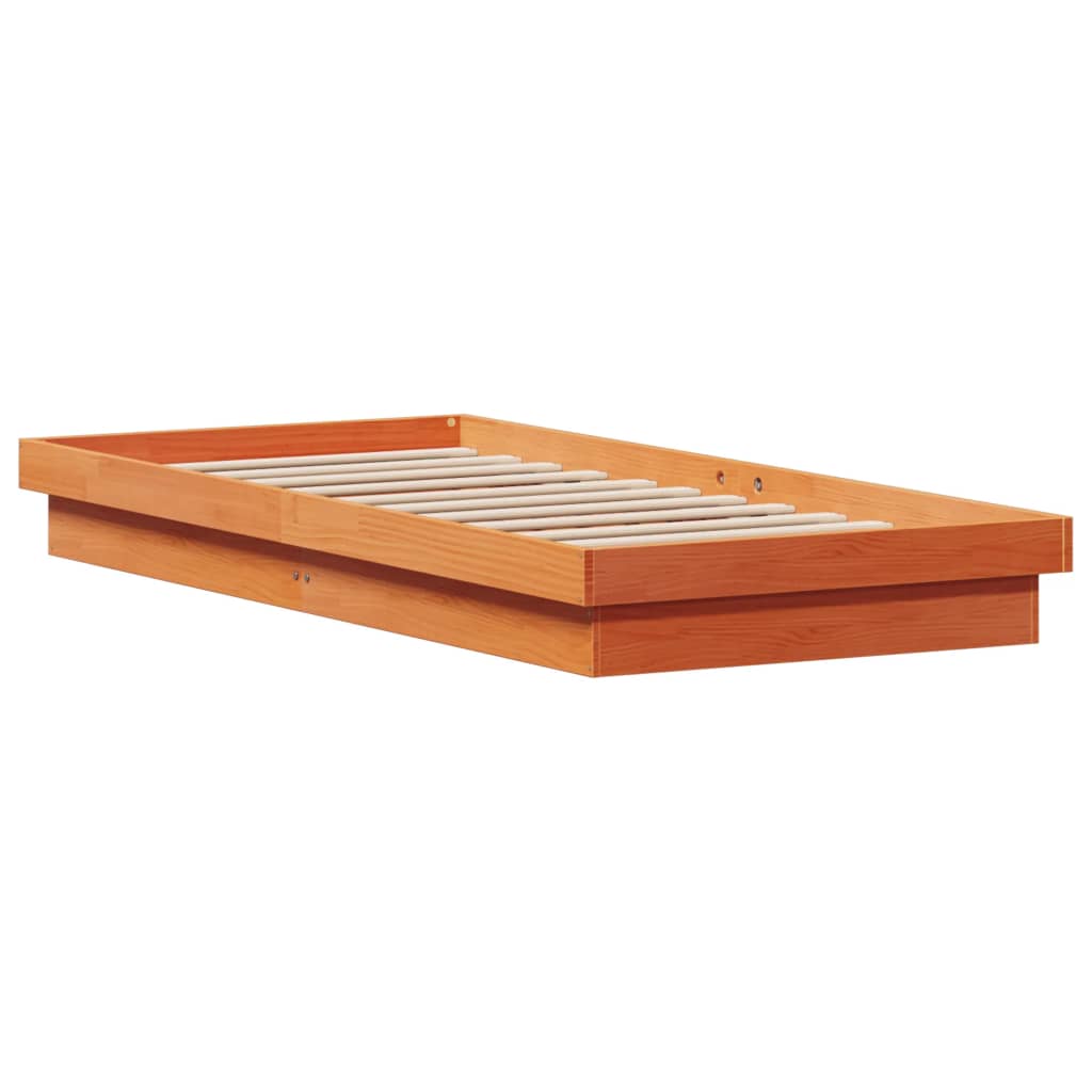 Cadre de lit à LED sans matelas 90x200 cm bois massif