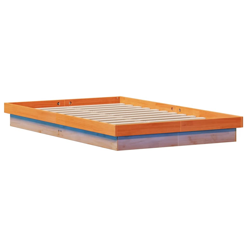 Cadre de lit à LED sans matelas 120x200 cm bois massif