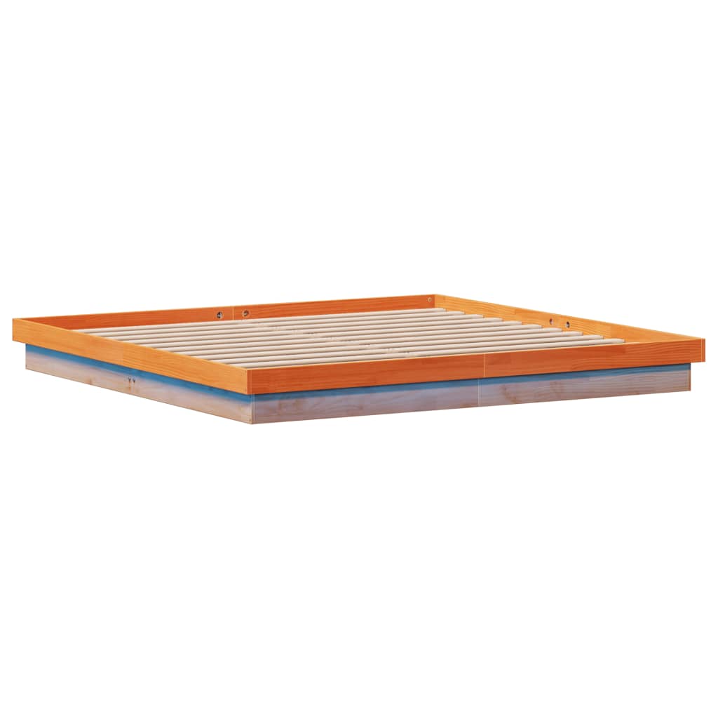 Cadre de lit à LED sans matelas 200x200 cm bois massif