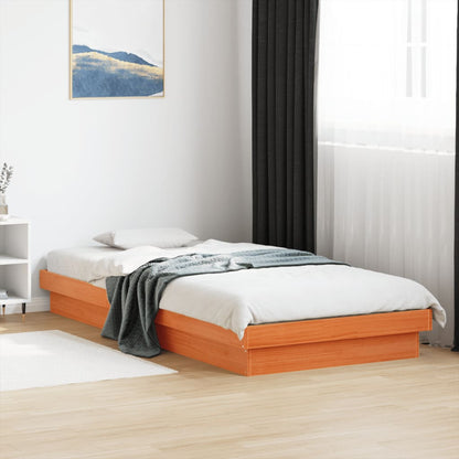 Cadre de lit à LED sans matelas 90x190 cm bois massif