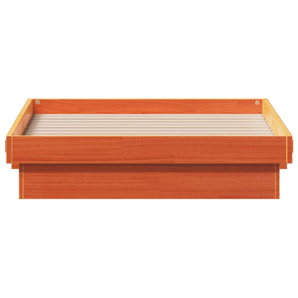 Cadre de lit à LED sans matelas 90x190 cm bois massif