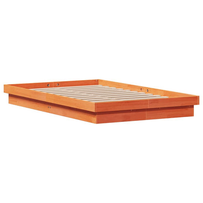 Cadre de lit à LED sans matelas 120x190 cm bois massif