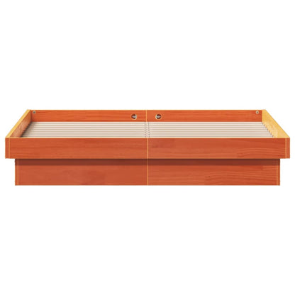 Cadre de lit à LED sans matelas 120x190 cm bois massif