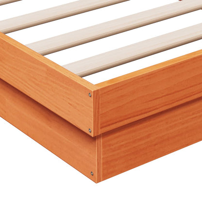 Cadre de lit à LED sans matelas 135x190 cm bois massif