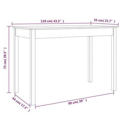 Table à manger marron cire 110x55x75 cm bois massif de pin