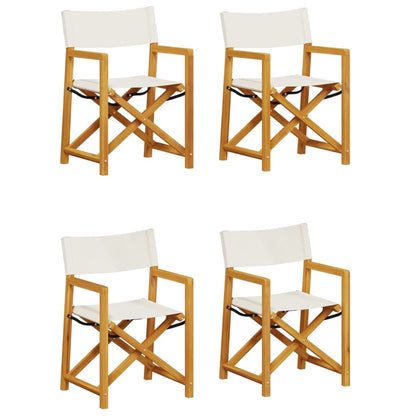 Chaises de jardin pliables lot de 4 blanc crème tissu