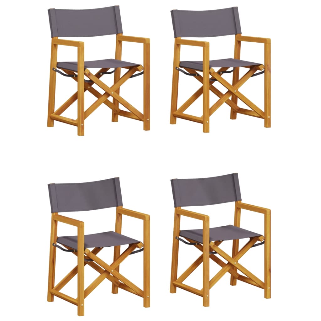 Chaises de jardin pliables lot de 4 gris foncé tissu