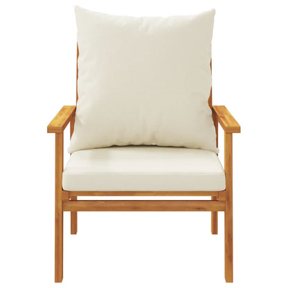 Fauteuil de jardin lot de 2 avec coussin bois massif d'acacia