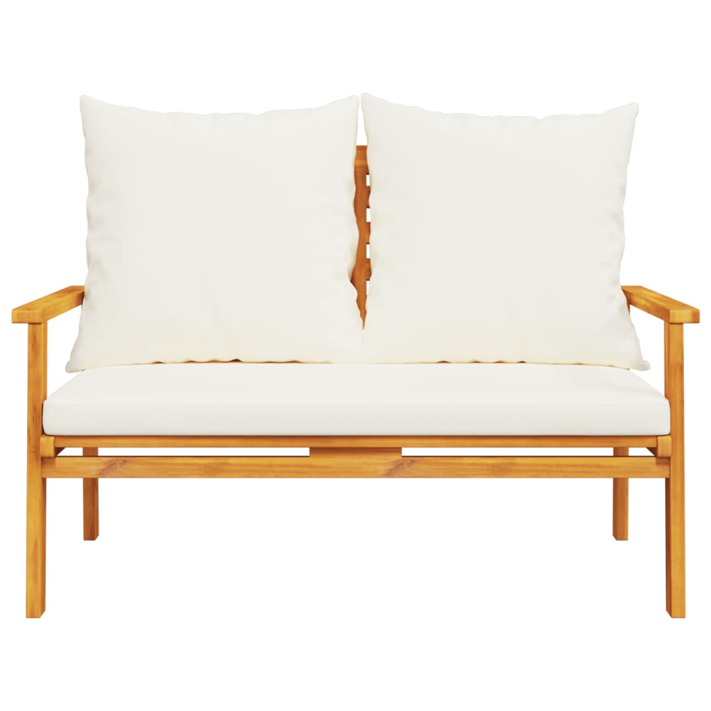 Canapé de jardin 120 cm avec coussin bois d'acacia massif