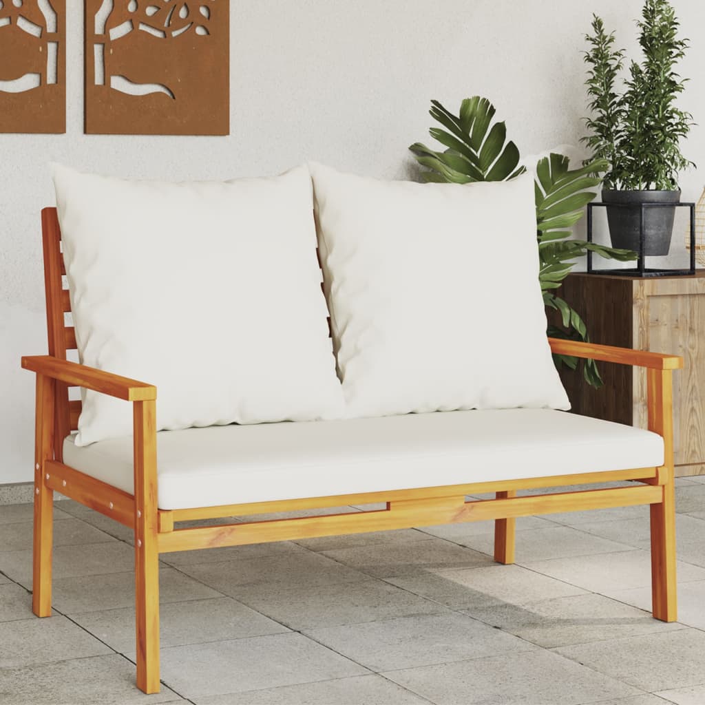 Canapé de jardin 120 cm avec coussin bois d'acacia massif