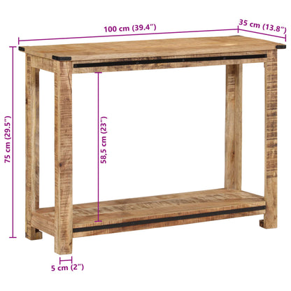 Table console 100x35x75 cm bois de manguier massif