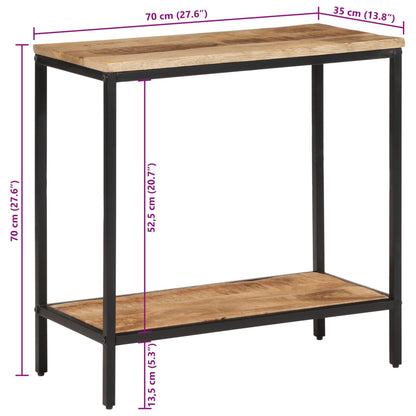 Table console 70x35x70 cm bois de manguier massif brut