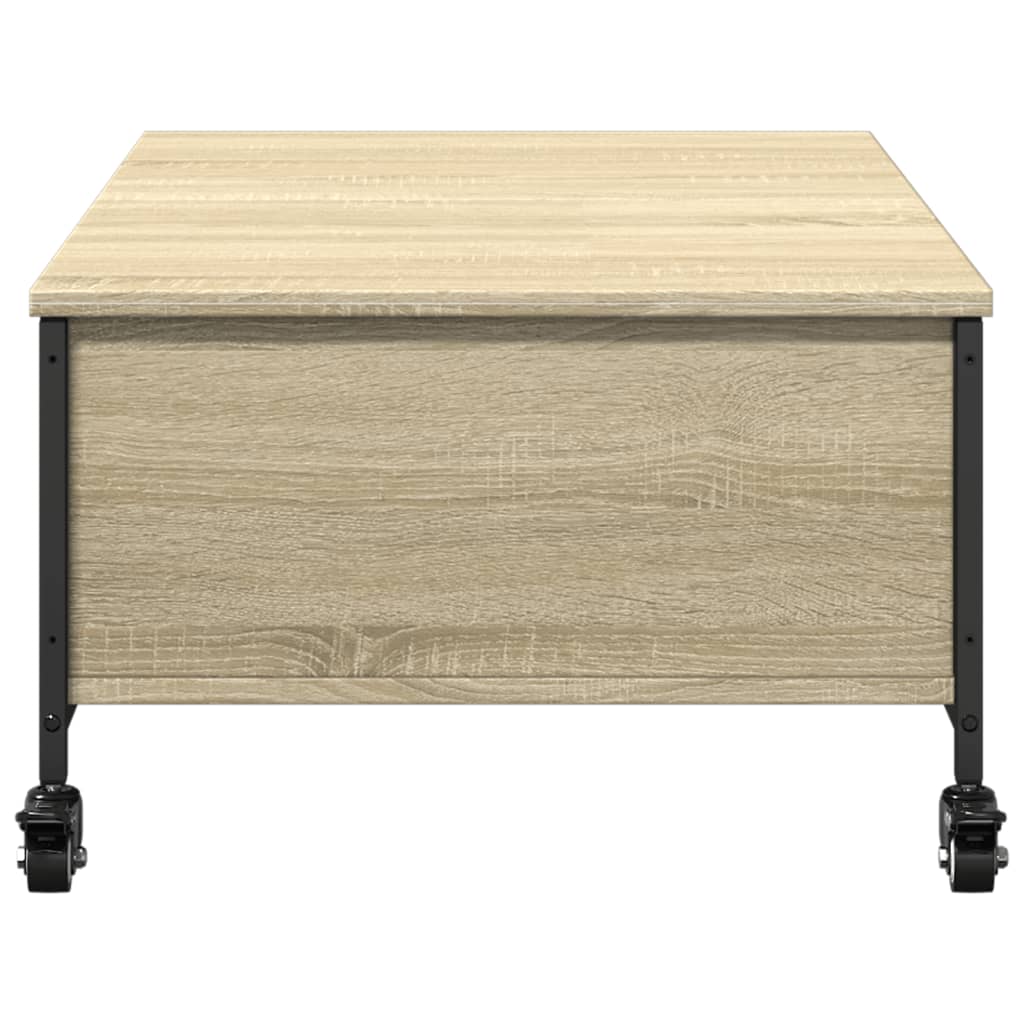 Table basse avec roulettes chêne sonoma bois d'ingénierie