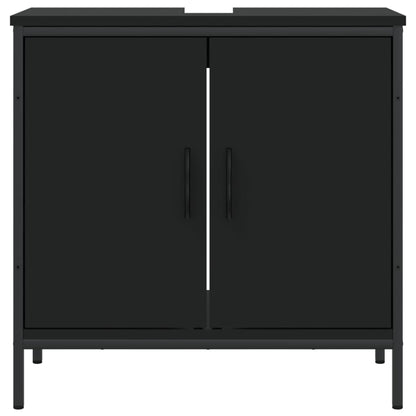 Armoire lavabo de salle de bain noir 60x30x60 cm