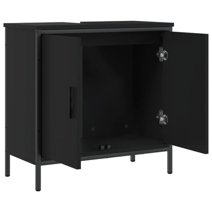 Armoire lavabo de salle de bain noir 60x30x60 cm