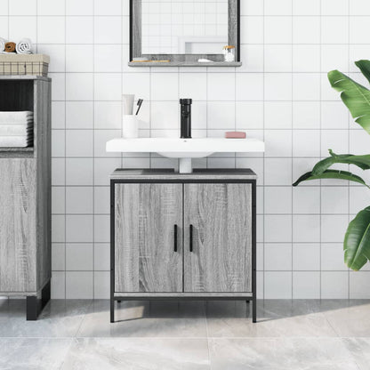 Armoire lavabo de salle de bain sonoma gris 60x30x60 cm