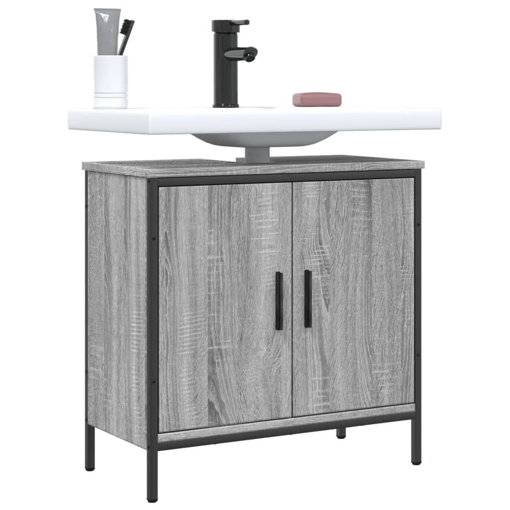 Armoire lavabo de salle de bain sonoma gris 60x30x60 cm