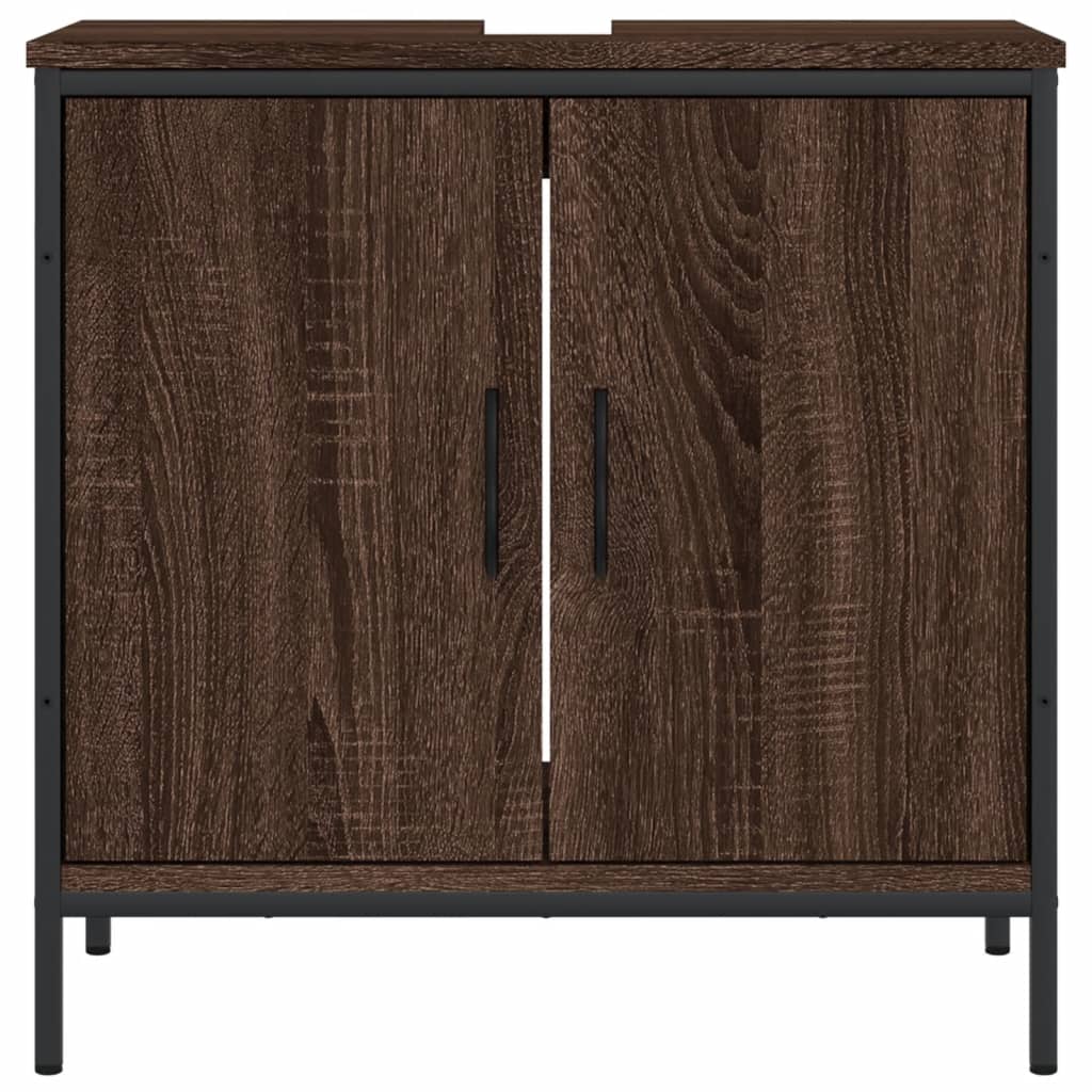 Armoire lavabo de salle de bain chêne marron 60x30x60 cm