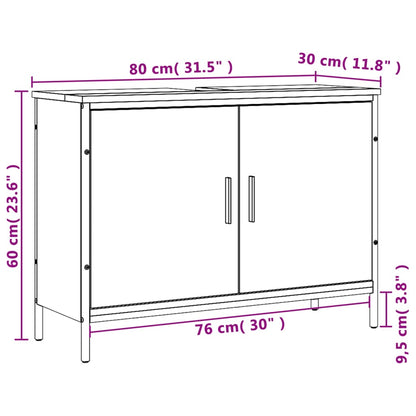 Armoire lavabo de salle de bain chêne sonoma 80x30x60 cm