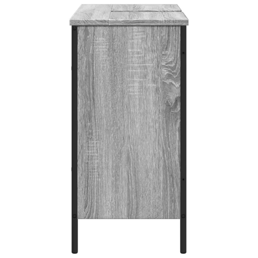 Armoire lavabo de salle de bain sonoma gris 80x30x60 cm