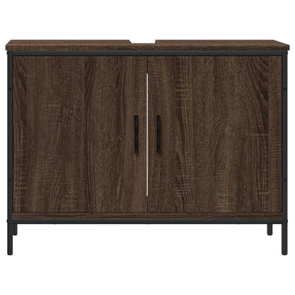 Armoire lavabo de salle de bain chêne marron 80x30x60 cm