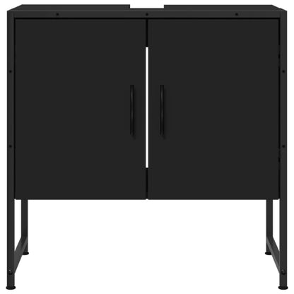 Armoire lavabo de salle de bain noir 60x33x60 cm