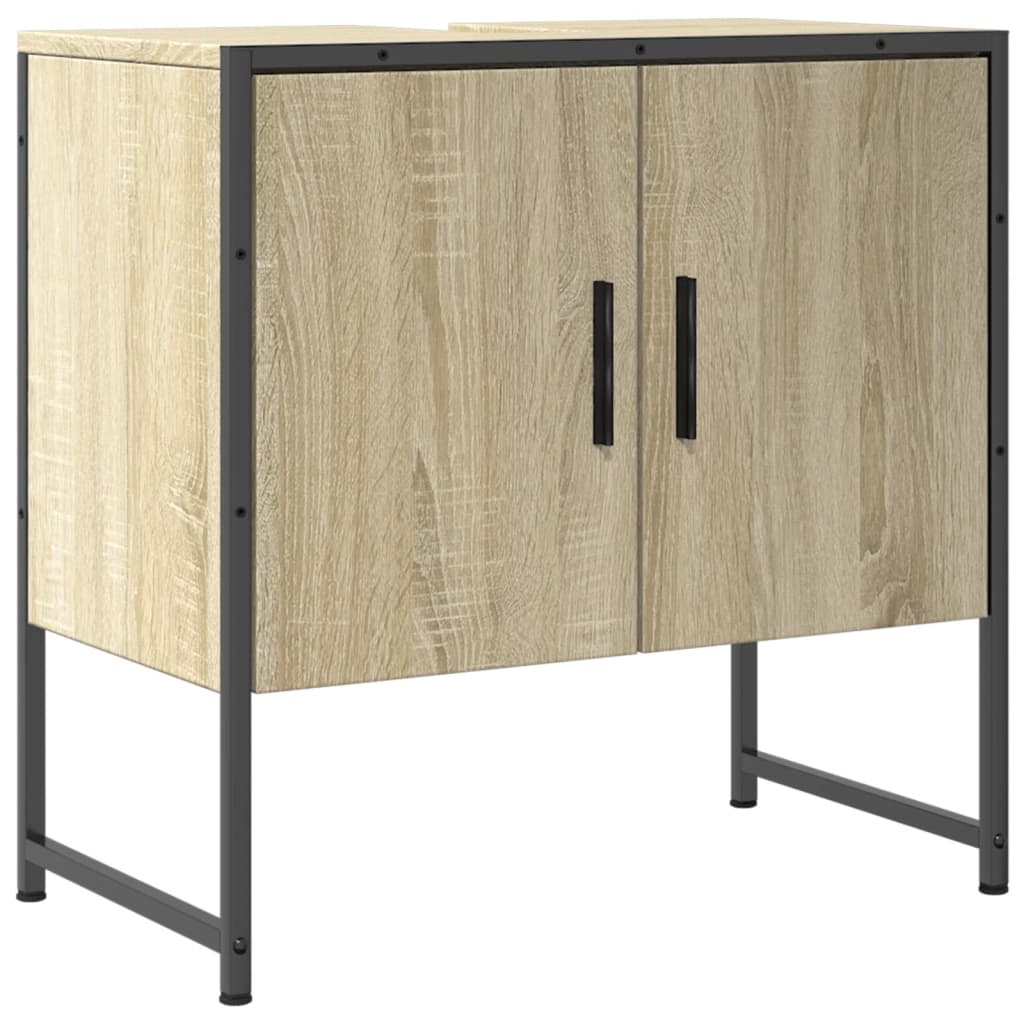 Armoire lavabo de salle de bain chêne sonoma 60x33x60 cm