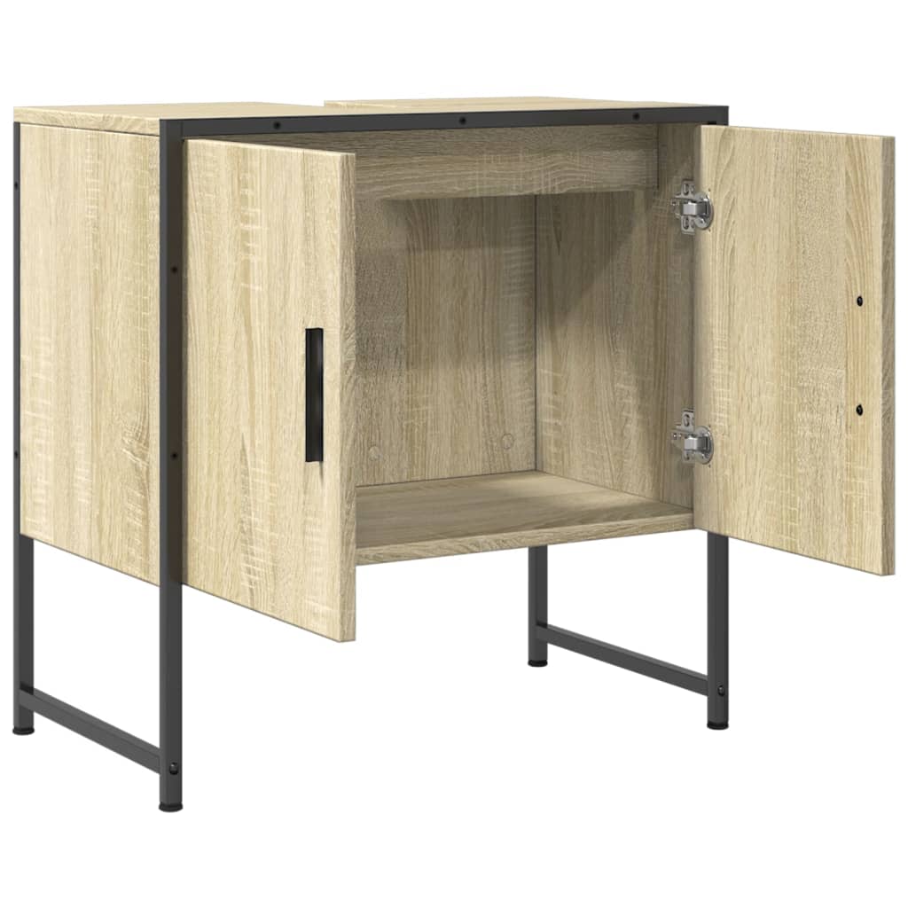 Armoire lavabo de salle de bain chêne sonoma 60x33x60 cm