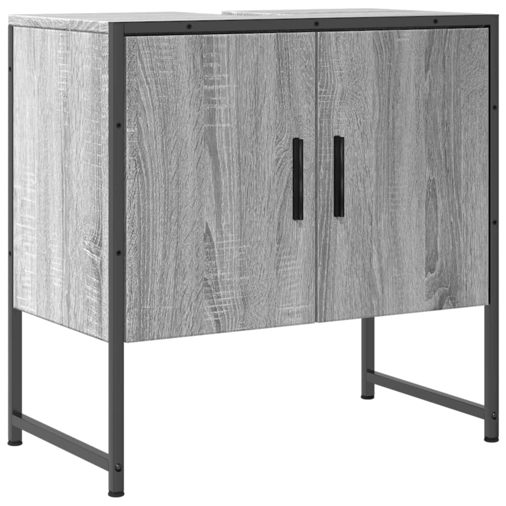 Armoire lavabo de salle de bain sonoma gris 60x33x60 cm