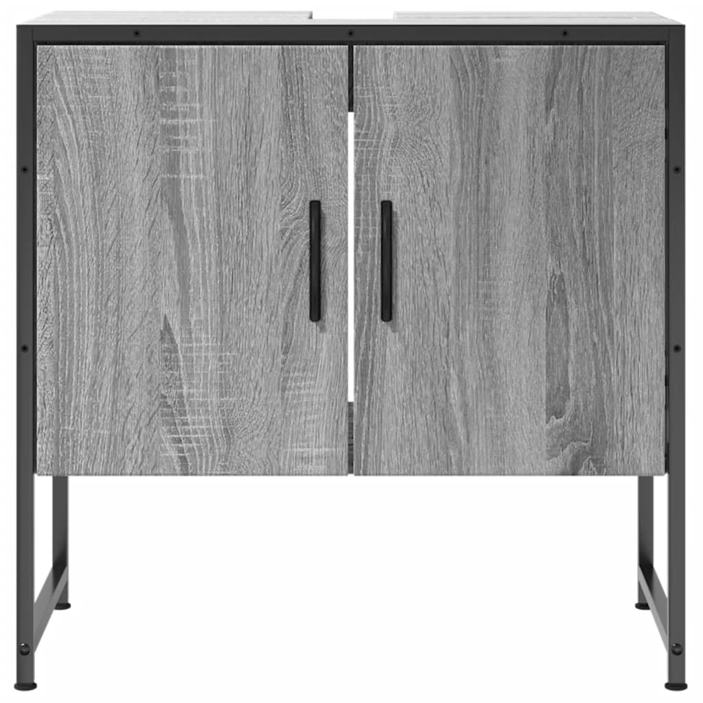 Armoire lavabo de salle de bain sonoma gris 60x33x60 cm