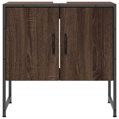 Armoire lavabo de salle de bain chêne marron 60x33x60 cm