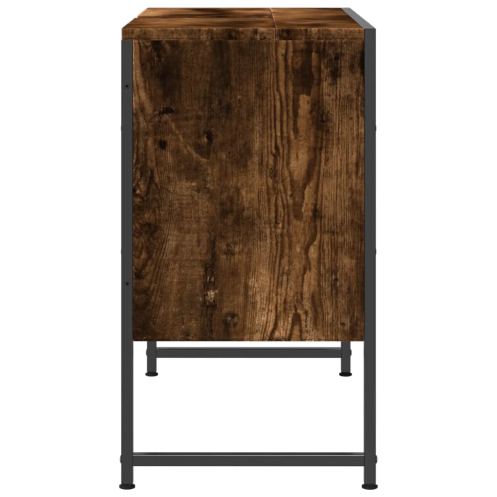 Armoire lavabo de salle de bain chêne fumé bois d'ingénierie