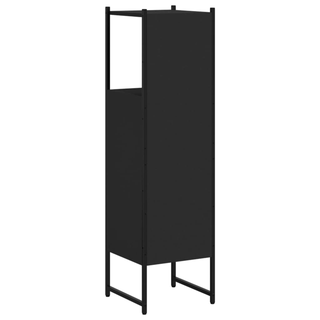 Armoire de salle de bain noir 33x33x120,5 cm bois d'ingénierie