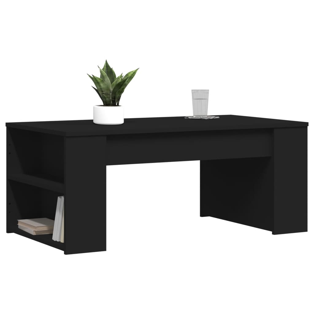 Table basse noir 102x55x42 cm bois d'ingénierie